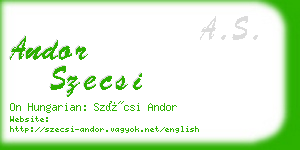 andor szecsi business card